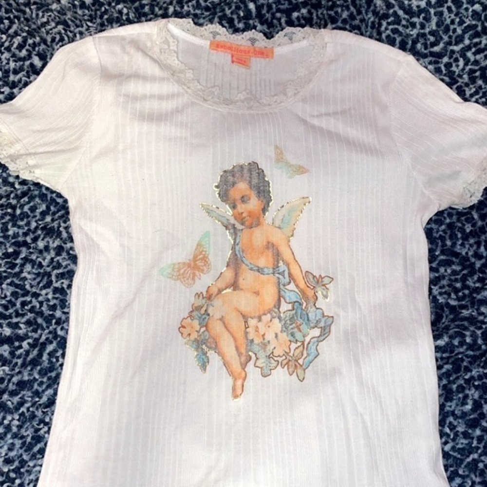 Angel Graphic White Tee